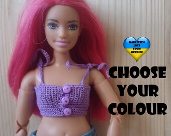 Curvy Fashion doll clothes - Top for Curvy Fashion doll - Choose Your colour