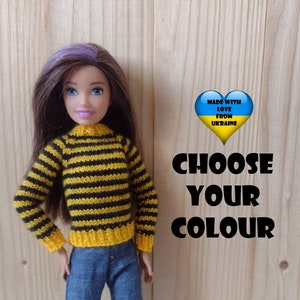 Skipper doll clothes - Striped sweater for Skipper - Choose your colour