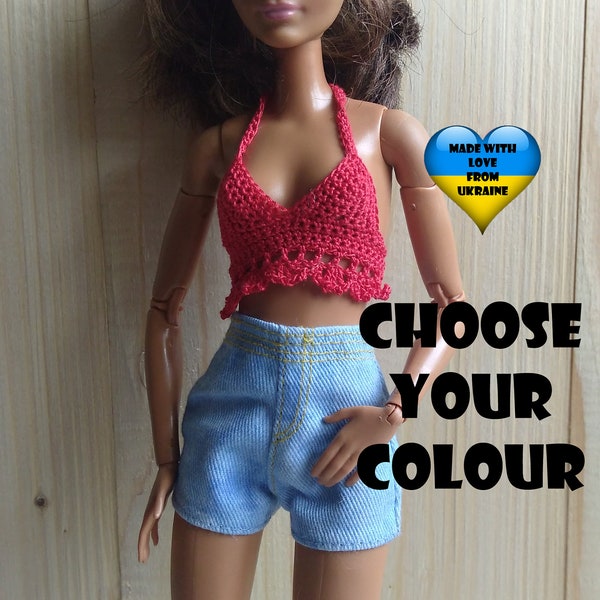 Top for 11.5 inch fashion doll - Clothes for Fashion dolls - Choose your colour