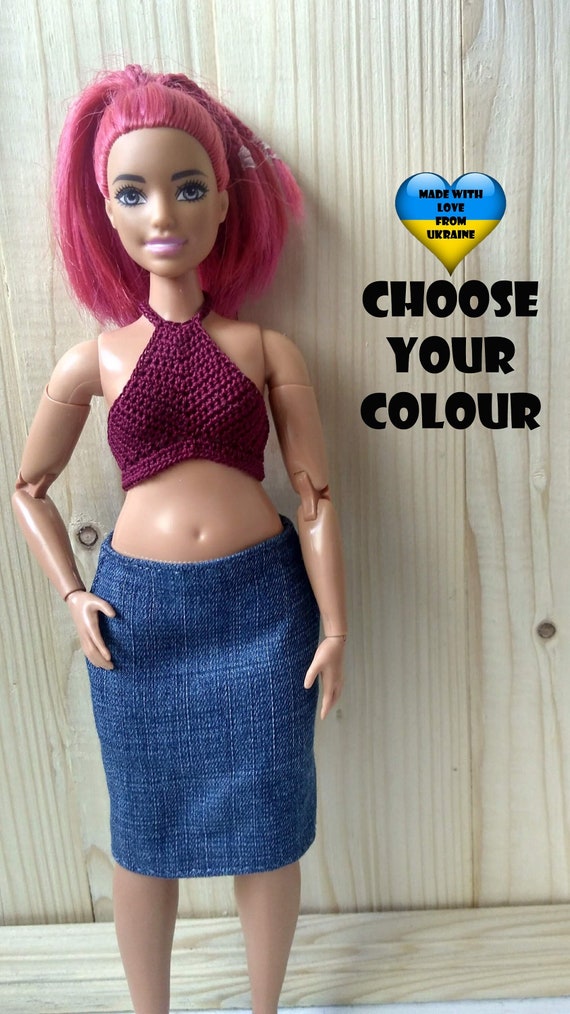 Curvy Fashion Doll Clothes Top for Curvy Fashion Doll Choose Your Colour 