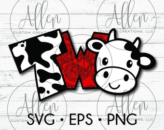 Barnyard Two SVG, Barnyard Two Cow, Barnyard Cow, Barnyard Second Birthday, Barnyard Animals, Arquivo de corte de Barnyard