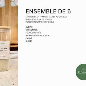 FRANÇAIS Étiquettes d'organisation minimalistes personnalisables pour pots d'épices et garde-manger résistantes à l'eau faites au Québec image 9