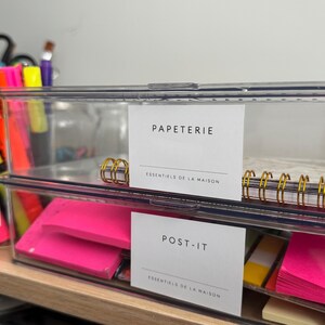 Étiquettes tout usage personnalisées minimalistes pour l'organisation de la maison, garage, bureau, buanderie, garde-robe, rangement maison