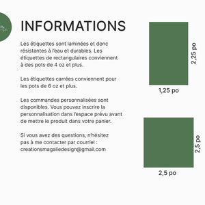 FRANÇAIS Étiquettes d'organisation minimalistes personnalisables pour pots d'épices et garde-manger résistantes à l'eau faites au Québec image 8