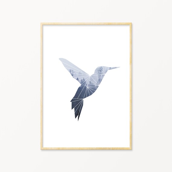 Poster To Download Origami Colibriinterior Etsy Poster To Download Origami Colibriinterior Etsy