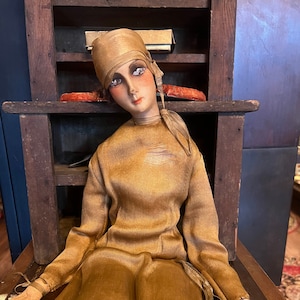 1920s French Silk Boudoir  Doll