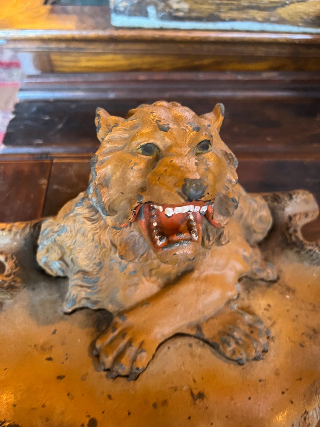 Rare 19th Century Lion Inkwell - Etsy