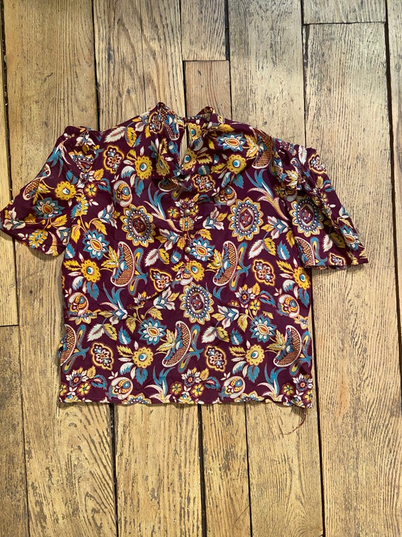1940s Floral Blouse