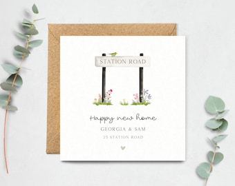 Personalised New Home Card - Housewarming Card, First House, Happy New Home