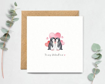 Valentine's Day Card – Penguins, Love Card for Him, Her