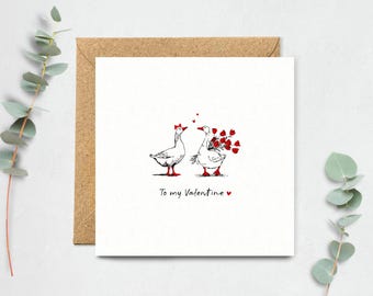 Valentine's Day Card – Goose, Love Card for Him, Her