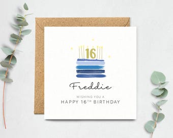 Personalised Birthday Card - Any Age Birthday Card for Him, Son, Grandson, 13th, 16th, 18th, 21st Birthday etc.