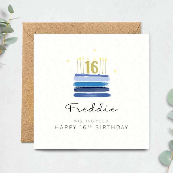 Personalised Birthday Card - Any Age Birthday Card for Him, Son, Grandson, 13th, 16th, 18th, 21st Birthday etc.