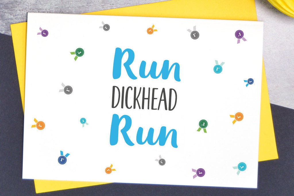 Viel Glück MarathonKarte laufen dickhead Lauf lustige Etsy