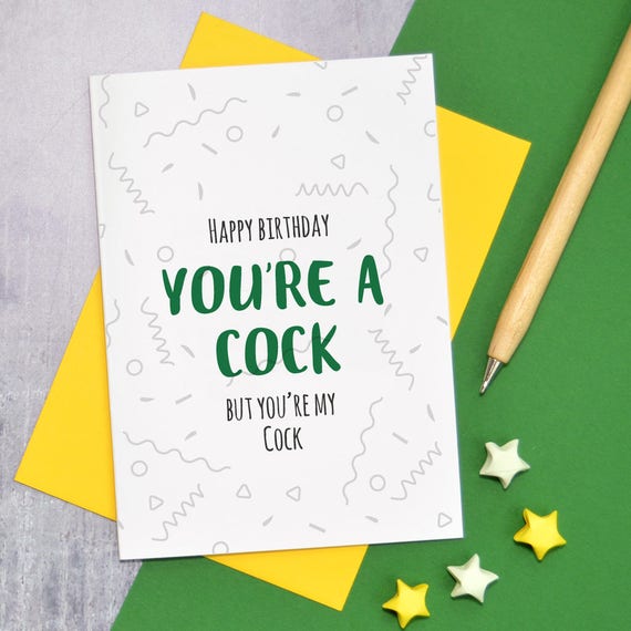 Cock Birthday Card Husband Or Boyfriend Birthday Card Rude Etsy
