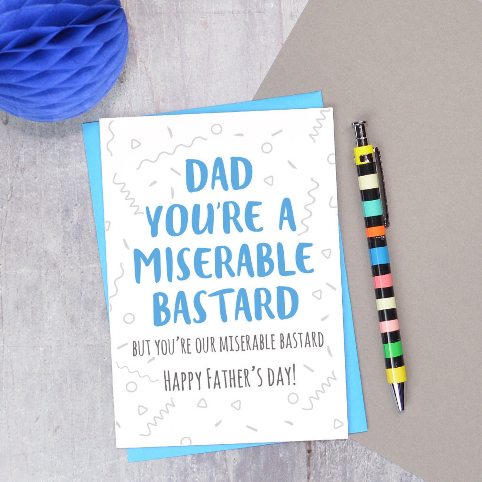 Miserable bastard Fathers day card various wording Etsy