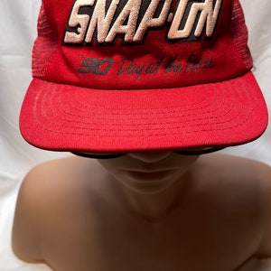 Rare Vintage SNAP-ON Embroidered Spell Out Snapback Hat Cap 90s Tools Red  Black