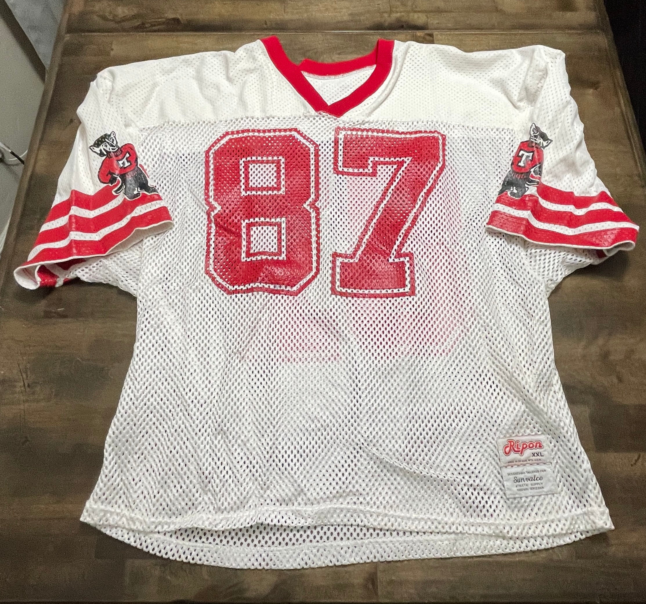 Bike Football Practice Jersey B1025 Mens Size XXL 1/2 Length SS Polyester  Red