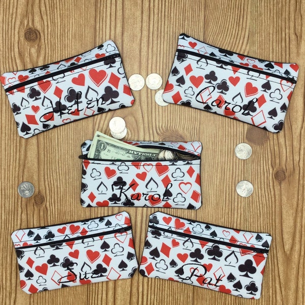 Personalized Playing Card Vinyl Print Purse