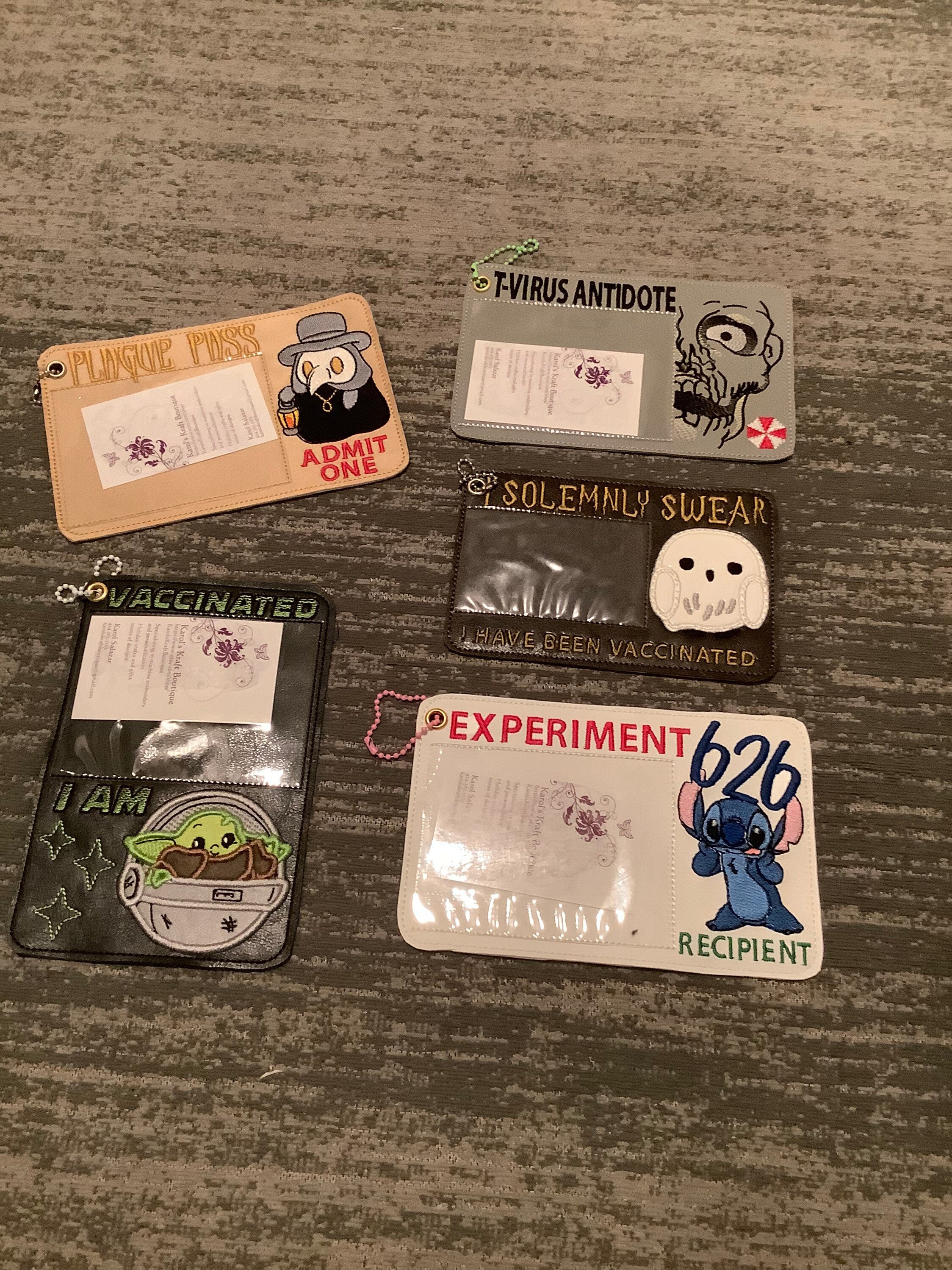 Vaccine Card Holders Plague Pass Yoda Lilo and Stitch Harry - Etsy