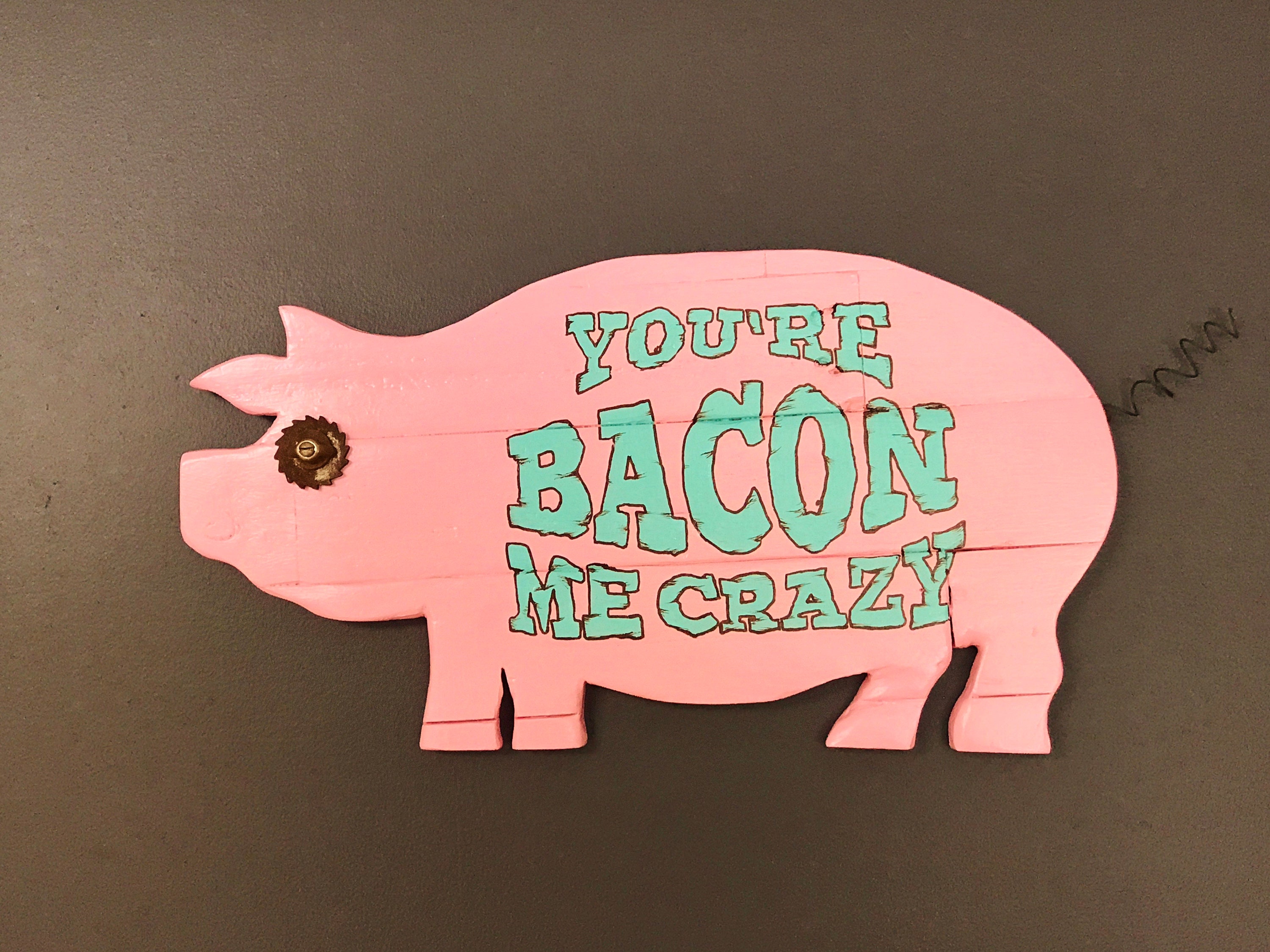 Industrial Farmhouse Pink Wood Pig Wall Decor | Etsy Industrial Farmhouse Pink Wood Pig Wall Decor Etsy