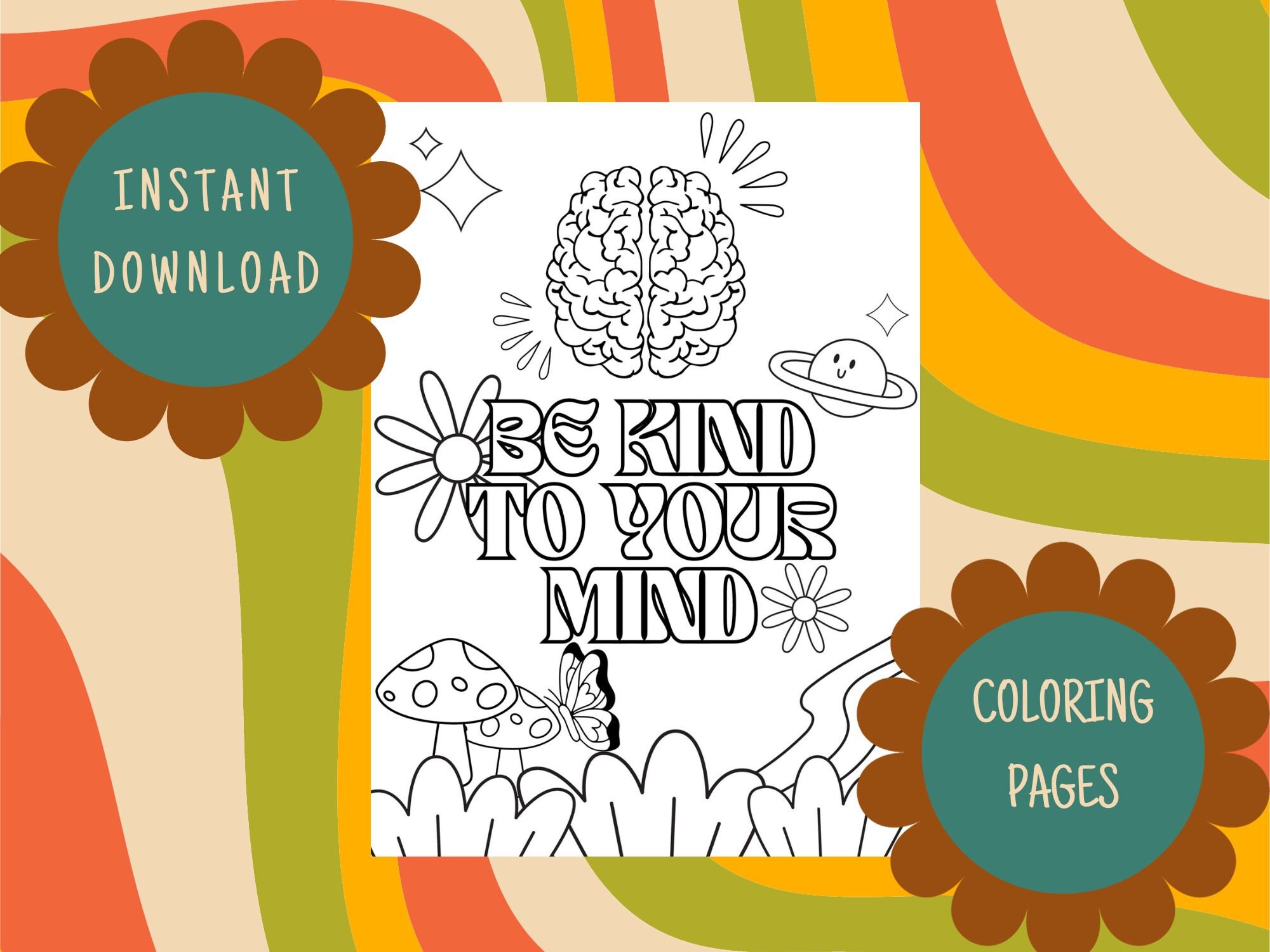 Mental Health Coloring Pages PDF - Etsy