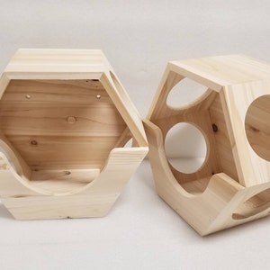 Wood Honeycomb Play House Box for Chinchilla Rat Small Pets