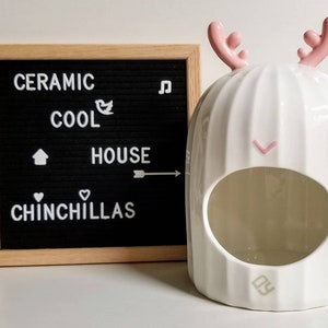 Ceramic Cooling Chinchilla Hideout Dust Bath House Hay Feeder