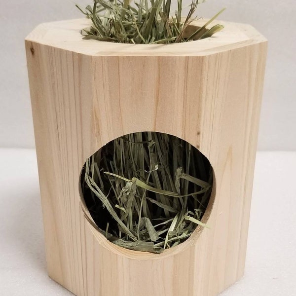 Wood House Tunnel for chinchilla or Hay Feeder for Rabbit