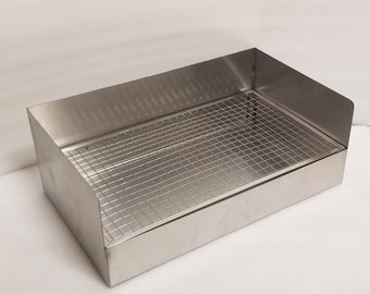 Stainless Steel Scatterless Litter Pan Box with Guard Small Pets Rabbit Bunny