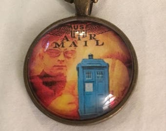 Tardis Air Mail pendant necklace