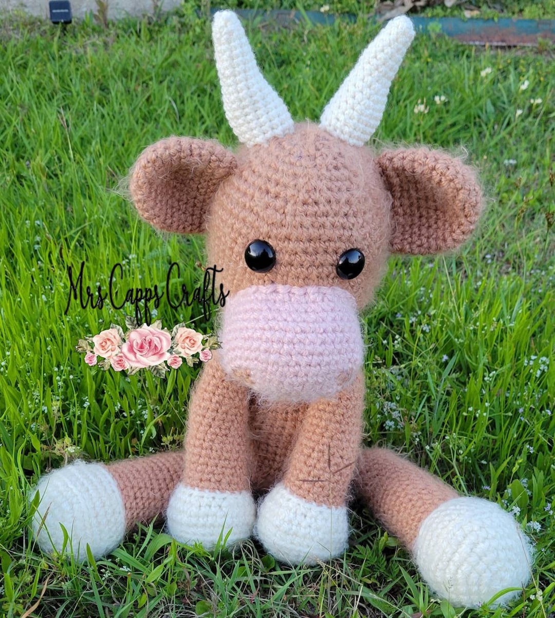 Crochet Baby Highland Cow Stuffed Animal Huge Crochet Etsy