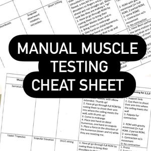 Manual Muscle Testing Cheat Sheet - Etsy