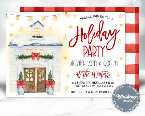 CHRISTMAS Invitations-editable &amp; Printable Template-festive | Etsy