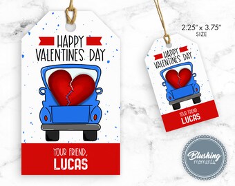 EDITIERBARE Valentinstag Gunst Tags, Valentinstag LKW Party Geschenk Tag, Herz Hang Tag, druckbare Valentinstag, Sofortiger Download, Blushing Moments