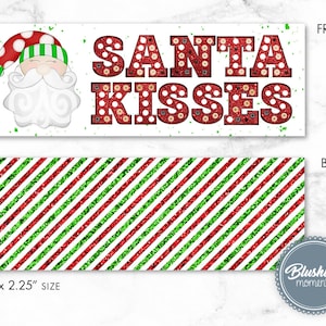 EDITABLE Santa Kisses Treat Bag Topper, Christmas Bag Toppers, Santa ...