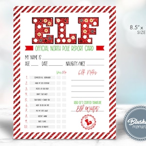 Boleta de calificaciones ELF EDITABLE, Informe de elfos imprimible, Boleta de calificaciones personalizada del elfo, Kit de elfos, Accesorio fotográfico de elfos, Actividad de los elfos, Nota de Santa