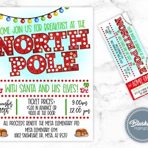 EDITIERBARE Frühstück am Nordpol Flyer & Weihnachtskarten, Frühstück mit Nikolauseinladung, Kinderweihnachtsfeier, druckbare Schulflyer
