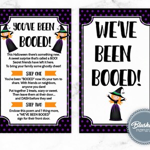 We've Been Booed Printable Halloween Sign, We've Been Booed Front Door Sign, Witch Halloween Printable, Instant Download, Editable, Templett