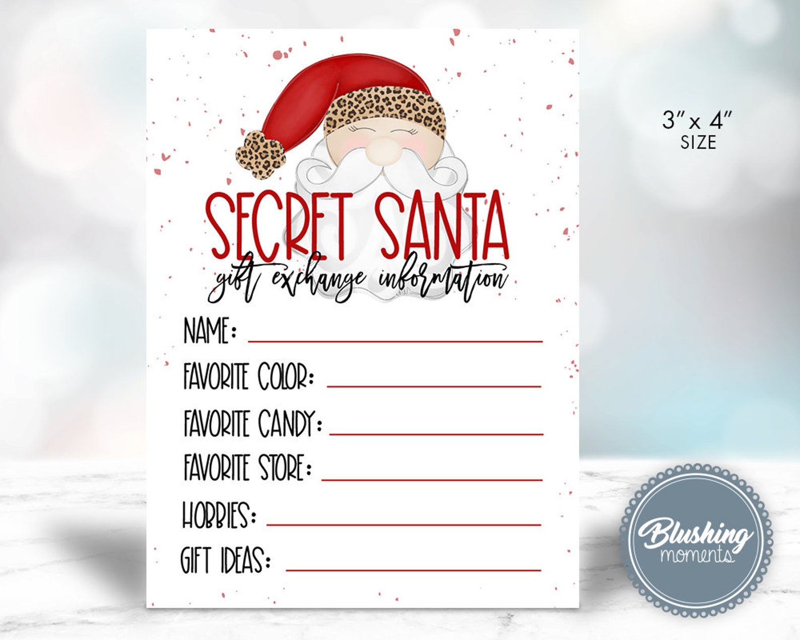 Secret Santa Wish List Template Free