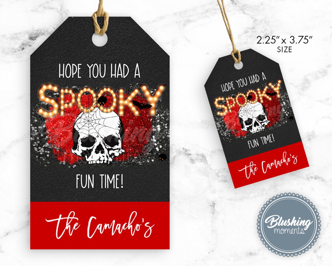 EDITABLE Halloween Thank You Gift Tags, Halloween Invitation, Printable ...