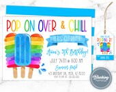 POPSICLE INVITATION TEMPLATE - Digital Party Invite - Editable Birthday Invitation - Summer Party Invite - Pop On Over Invite
