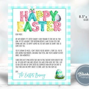 Carta do coelhinho da Páscoa editável e imprimível - Carta personalizada do coelhinho da Páscoa - Estacionário da Páscoa - Carta da cesta do coelhinho da Páscoa - Download instantâneo