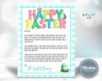 Easter Bunny Letter Editable & Printable-Personalized Letter from Easter Bunny-Easter Stationary-Easter Bunny Basket Letter-Instant Download