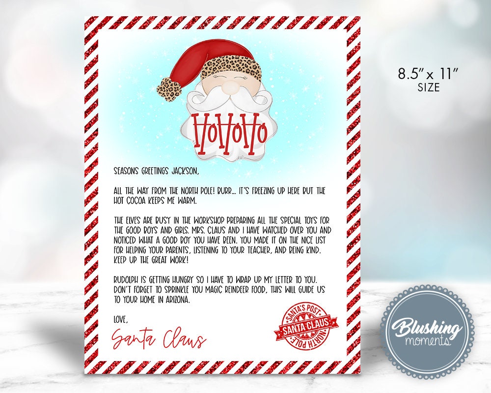 EDITABLE Letter From Santa Printable Santa Letter North Pole - Etsy