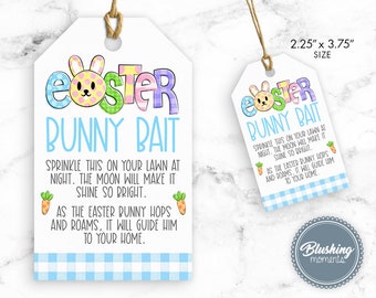 EASTER BUNNY BAIT Food-Printable Tags-Easter Activty for Kids-Editable Easter Party Gift Tags-Bunny Bait Label-Thank You Gift Tags