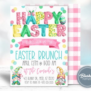 EASTER EGG HUNT Invitation-Printable Easter Party Invitation-Spring Invitation Flyer-Easter Brunch Invite-Instant Download-Blushing Moments