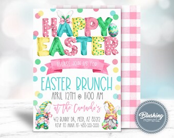 CACCIA ALL'UOVO DI PASQUA Invito-stampabile invito festa di Pasqua-Invito di primavera Volantino-Brunch di Pasqua Invito-Download istantaneo-Momenti di arrossire