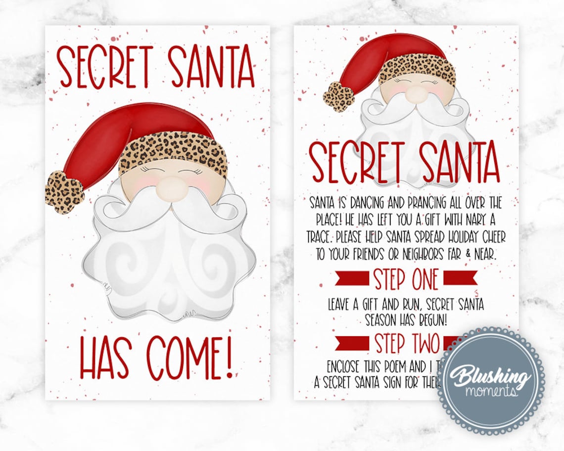 Printable Christmas T Tag For Secret Santas Holiday Party Etsy My Xxx Hot Girl