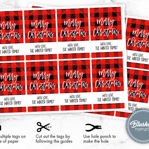 EDITABLE Christmas Hang Tags, Thank You Tag, Christmas Party Favor ...